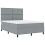 Cama con Box Spring con Colchón Gris Claro 160x200 cm Tela | Foro24.es | Tu tienda online para hogar, jardín y más Foro24.es