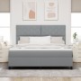 Cama Box Spring con Colchón Gris Claro Super King Tela | Foro24.es | Tu tienda online para hogar, jardín y más Foro24.es