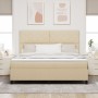Cama con Somier con Colchón Color Crema Super King Tela by , Beds and slatted bases - Ref: Foro24-3339488, Price: 637,71 €, D...
