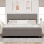 Cama Box Spring con Colchón Taupe 200x200 cm Tela | Foro24.es | Tu tienda online para hogar, jardín y más Foro24.es