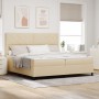 Cama con Box Spring y Colchón Crema 200x200 cm Tela | Foro24.es | Tu tienda online para hogar, jardín y más Foro24.es