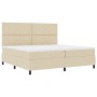 Cama con Box Spring y Colchón Crema 200x200 cm Tela | Foro24.es | Tu tienda online para hogar, jardín y más Foro24.es