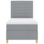 Cama con resortes y colchón gris claro 80x200 cm tela