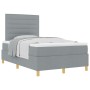 Cama con Box Spring y Colchón Gris Claro Doble Pequeña de Tela | Foro24.es | Tu tienda online para hogar, jardín y más Foro24.es