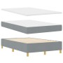 Cama con Box Spring y Colchón Gris Claro Doble Pequeña de Tela | Foro24.es | Tu tienda online para hogar, jardín y más Foro24.es
