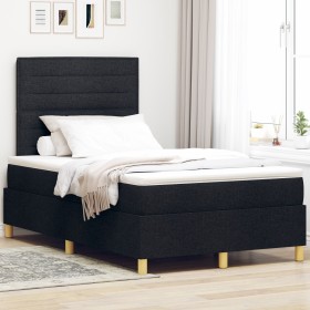Cama con base flexible con colchón negra pequeña