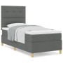 Cama con Base de Resortes y Colchón Gris Oscuro Individual Tela von , Betten und Lattenroste - Ref: Foro24-3339582, Preis: 32...