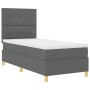 Cama con Base de Resortes y Colchón Gris Oscuro Individual Tela von , Betten und Lattenroste - Ref: Foro24-3339582, Preis: 32...