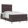Cama con Base de Resortes con Colchón Marrón Oscuro Doble Pequeño de Tela | Foro24.es | Tu tienda online para hogar, jardín y más Foro24.es