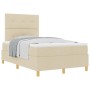 Cama Box Spring Crema Pequeña Doble de con Colchón de Tela by , Beds and slatted bases - Ref: Foro24-3339607, Price: 394,97 €...