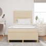 Cama Box Spring Crema Pequeña Doble de con Colchón de Tela by , Beds and slatted bases - Ref: Foro24-3339607, Price: 394,97 €...