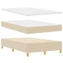 Cama Box Spring Crema Pequeña Doble de con Colchón de Tela by , Beds and slatted bases - Ref: Foro24-3339607, Price: 394,97 €...