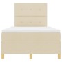 Cama Box Spring Crema Pequeña Doble de con Colchón de Tela by , Beds and slatted bases - Ref: Foro24-3339607, Price: 394,97 €...