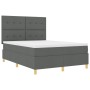 Cama con Base de Resorte con Colchón Gris Oscuro 140x190 cm Tela | Foro24.es | Tu tienda online para hogar, jardín y más Foro24.es