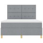 Cama Box Spring con colchón gris claro 160x200 cm tela by , Beds and slatted bases - Ref: Foro24-3339630, Price: 555,69 €, Di...