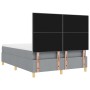 Cama Box Spring con colchón gris claro 160x200 cm tela by , Beds and slatted bases - Ref: Foro24-3339630, Price: 555,69 €, Di...