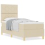 Cama con Somier y Colchón Crema 80x200 cm Tela