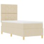 Cama con Somier y Colchón Crema 80x200 cm Tela