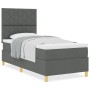Cama con Somier y Colchón Gris Oscuro Individual de Tela by , Beds and slatted bases - Ref: Foro24-3339659, Price: 326,72 €, ...
