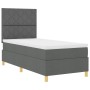 Cama con Somier y Colchón Gris Oscuro Individual de Tela by , Beds and slatted bases - Ref: Foro24-3339659, Price: 326,72 €, ...