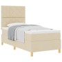 Cama tipo box spring con colchón crema individual tela by , Beds and slatted bases - Ref: Foro24-3339663, Price: 340,39 €, Di...