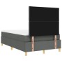 Cama Base de Resorte con Colchón Gris Oscuro Doble Pequeña Tela by , Beds and slatted bases - Ref: Foro24-3339680, Price: 401...