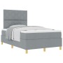 Cama Box Resortes con Colchón Gris Claro 120x200 cm Tela by , Beds and slatted bases - Ref: Foro24-3339686, Price: 420,58 €, ...