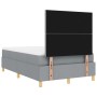 Cama Box Resortes con Colchón Gris Claro 120x200 cm Tela by , Beds and slatted bases - Ref: Foro24-3339686, Price: 420,58 €, ...