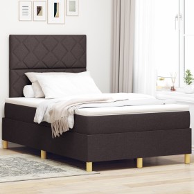 Cama con Somier con Colchón Marrón Oscuro 120x200