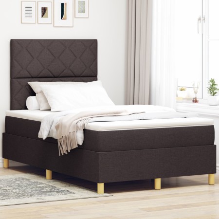 Cama con Somier con Colchón Marrón Oscuro 120x200 cm Tela von , Betten und Lattenroste - Ref: Foro24-3339689, Preis: 399,65 €...