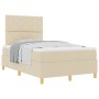 Cama Box Spring con Colchón Crema 120x200 cm Tela