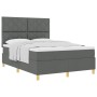 Cama Box Spring con Colchón Gris Oscuro 140x200 cm Tela de , Camas y somieres - Ref: Foro24-3339701, Precio: 504,93 €