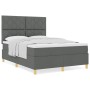 Cama Box Spring con Colchón Gris Oscuro 140x200 cm Tela de , Camas y somieres - Ref: Foro24-3339701, Precio: 504,93 €