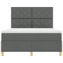 Cama Box Spring con Colchón Gris Oscuro 140x200 cm Tela de , Camas y somieres - Ref: Foro24-3339701, Precio: 504,93 €