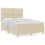 Cama con Box Spring y Colchón Crema 140x200 cm Tela by , Beds and slatted bases - Ref: Foro24-3339705, Price: 521,09 €, Disco...