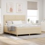 Cama Box Spring con colchón crema super king tela | Foro24.es | Tu tienda online para hogar, jardín y más Foro24.es