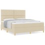 Cama Box Spring con colchón crema super king tela | Foro24.es | Tu tienda online para hogar, jardín y más Foro24.es