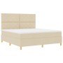 Cama Box Spring con colchón crema super king tela | Foro24.es | Tu tienda online para hogar, jardín y más Foro24.es