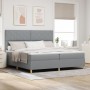 Cama con Base de Muelles y Colchón Gris Claro 200x200 cm Tela | Foro24.es | Tu tienda online para hogar, jardín y más Foro24.es
