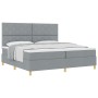 Cama con Base de Muelles y Colchón Gris Claro 200x200 cm Tela | Foro24.es | Tu tienda online para hogar, jardín y más Foro24.es