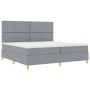 Cama con Base de Muelles y Colchón Gris Claro 200x200 cm Tela | Foro24.es | Tu tienda online para hogar, jardín y más Foro24.es