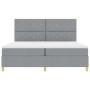 Cama con Base de Muelles y Colchón Gris Claro 200x200 cm Tela | Foro24.es | Tu tienda online para hogar, jardín y más Foro24.es
