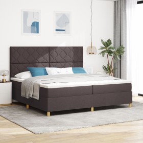 Cama con Somier con Colchón Marrón Oscuro 200x200 cm Tela von , Betten und Lattenroste - Ref: Foro24-3339724, Preis: 668,57 €...