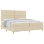 Cama con Base con Colchón Crema 200x200 cm Tela | Foro24.es | Tu tienda online para hogar, jardín y más Foro24.es