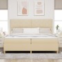 Cama con Base con Colchón Crema 200x200 cm Tela | Foro24.es | Tu tienda online para hogar, jardín y más Foro24.es