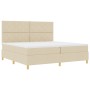 Cama con Base con Colchón Crema 200x200 cm Tela | Foro24.es | Tu tienda online para hogar, jardín y más Foro24.es