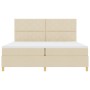 Cama con Base con Colchón Crema 200x200 cm Tela | Foro24.es | Tu tienda online para hogar, jardín y más Foro24.es