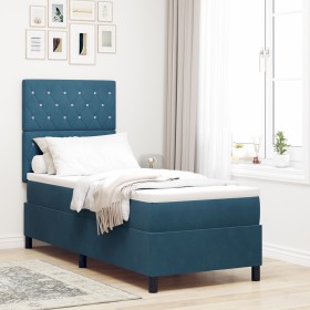 Cama Box Spring con colchón terciopelo azul oscuro 80x200 cm von , Betten und Lattenroste - Ref: Foro24-3339732, Preis: 291,0...