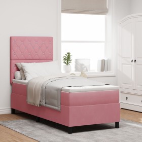 Cama Box Spring con colchón terciopelo rosa 80x200 cm von , Betten und Lattenroste - Ref: Foro24-3339733, Preis: 329,73 €, Ra...