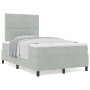 Cama Box Spring con colchón terciopelo gris claro 120x200 cm by , Beds and slatted bases - Ref: Foro24-3339758, Price: 424,69...